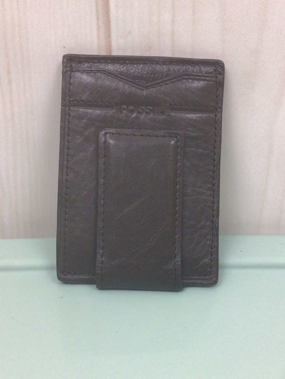 Fossil Brown Leather Slim Card Holder - Picture 2 of 3
